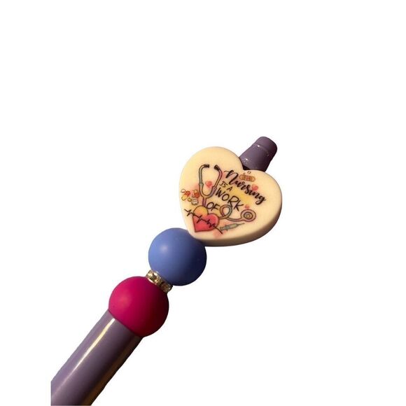 nursing is a work of heart beaded pen - Picture 2 of 2